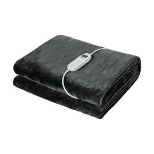 Bedra Bedding Electric Throw Rug Washable Heated Blanket Flannel Winter Warm Charcoal