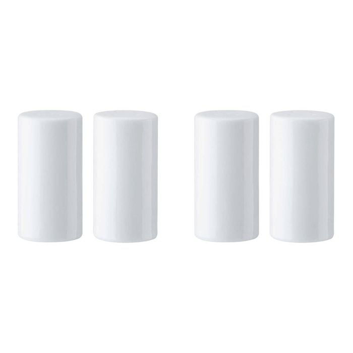 2PK Mikasa Chalk Porcelain Salt and Pepper Shakers, 8cm, White