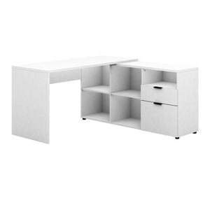 Rico White 2 Drawer 5 Compartment Executive Desk