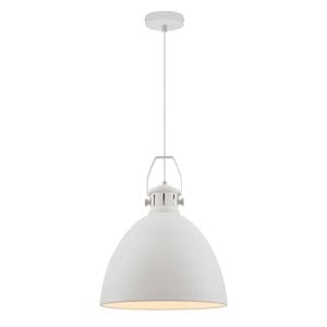 Telbix Fabrica Industrial Pendant Hanging Lamp Light Metal White