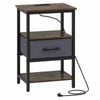 Costway Nightstand Bedside Table Bed End Side Shelf Power Outlets