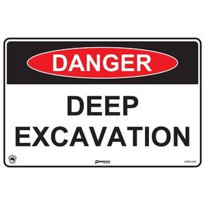 Pinnacle 300 x 200mm Poly Danger Deep Excavation Sign