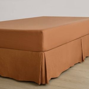 Dreamaker Superfine Washed Microfibre Pleated Valance Rust Double Bed