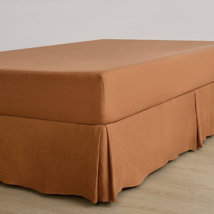 Dreamaker Superfine Washed Microfibre Pleated Valance Rust Double Bed