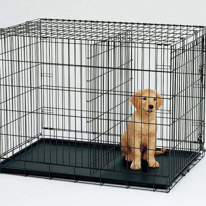 YES4PETS 42' Collapsible Metal Dog Crate With Divider