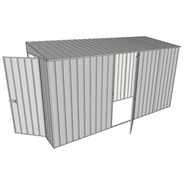 Build-A-Shed 1.2 x 3.7 x 2.0m Skillion Single Hinged Side Door Shed - Zinc