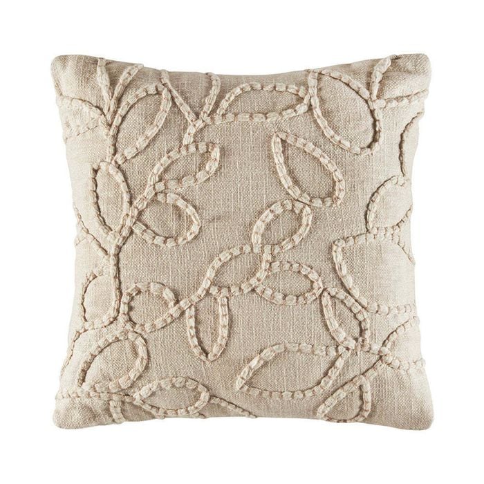 Kas Australia Hampstead Filled Cushion Decor Square 50x50cm - Natural
