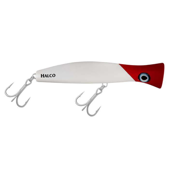 Halco Roosta Popper 195mm Haymaker KO Topwater Fishing Lure H53 White Redhead