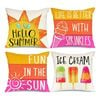 Catzon 4 Pcs Summer Decorative Throw Pillow Covers for Bedroom Living Room 50X50cm