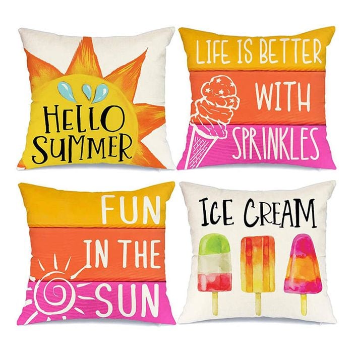 Catzon 4 Pcs Summer Decorative Throw Pillow Covers for Bedroom Living Room 50X50cm
