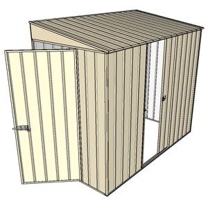 Build-A-Shed 1.2 x 2.3 x 2.0m Skillion Single Sliding Side Door Shed - Cream
