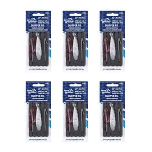 6x Jarvis Walker Snapper/Twisted Dropper Rig with 112g Snapper Sinker Size 6/0