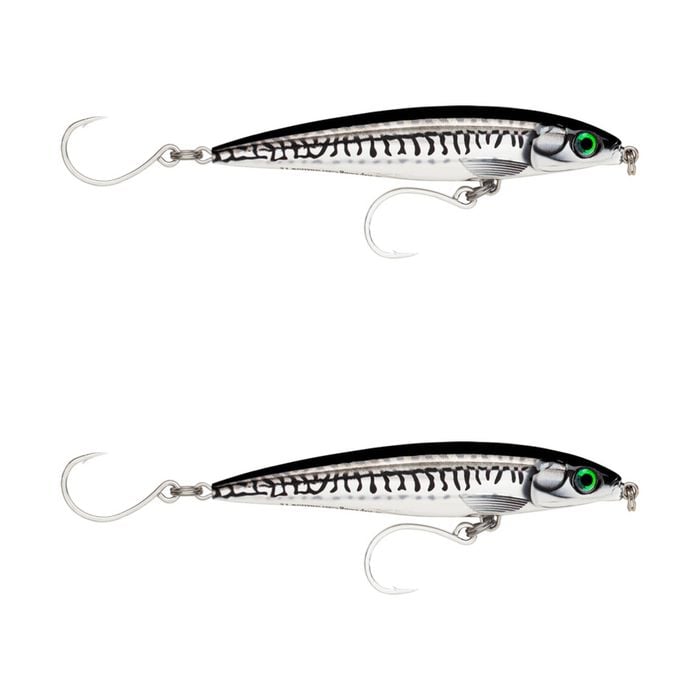 2x Rapala 12cm Saltwater X Rap Long Cast Shallow Minnow Fish Lures - Chrom Mack
