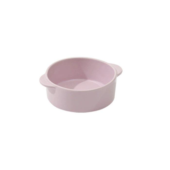 Dual-Handle Ceramic Pet Feeding Bowl/700ml/Purple