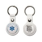 MEDI-ID  Medical ID White Leather Key Ring.