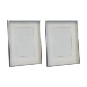 2PK SS Collective Silver Chrome Stately Shadow Box Rectangle Photo Frame 4x6