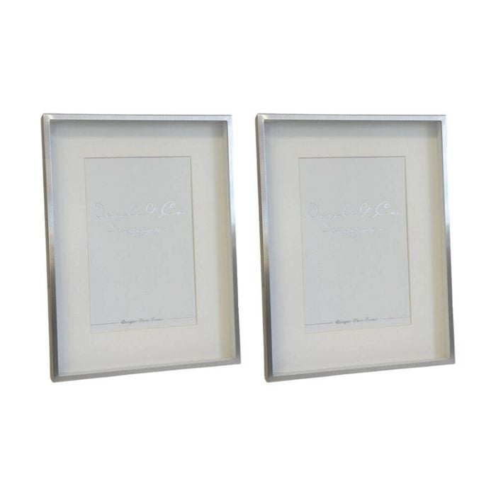 2PK SS Collective Silver Chrome Stately Shadow Box Rectangle Photo Frame 4x6