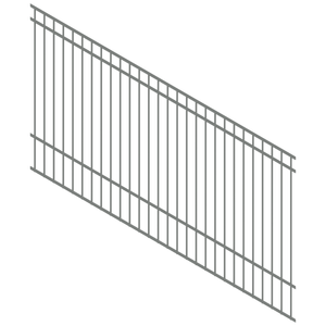 ProtectorAl 1201-2400W x 1200H Palladium Silver DTR All Up Pool Fence Panel Raked 16-30º