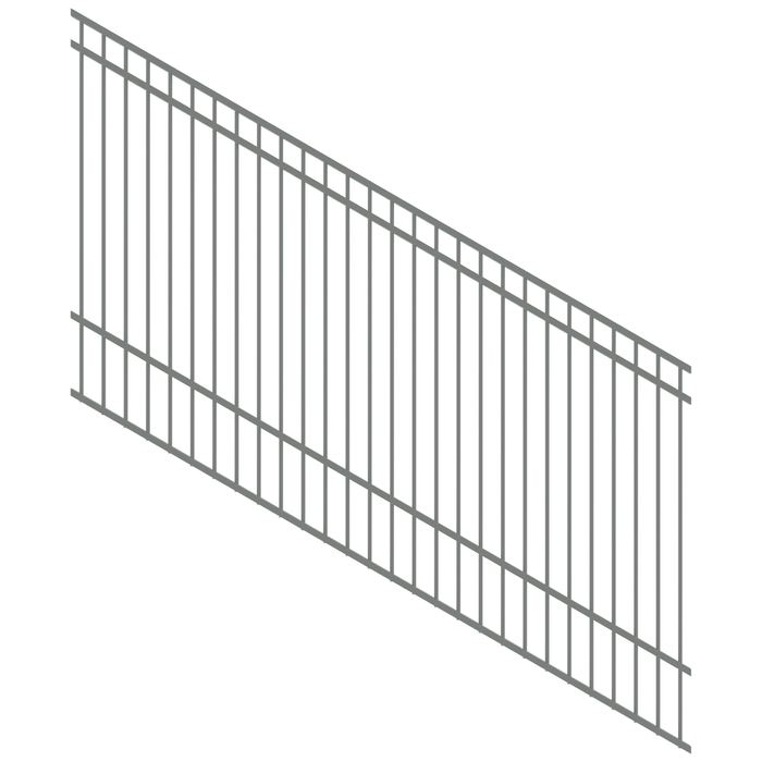 ProtectorAl 1201-2400W x 1200H Palladium Silver DTR All Up Pool Fence Panel Raked 16-30º