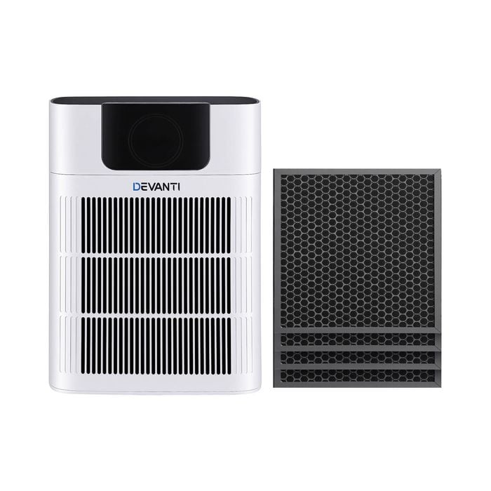 Devanti Air Purifier With H12 Hepa Filter Pm25 Display And Spare Filter