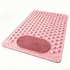 Catzon 80x120cm Square Non Slip Shower Mat With Foot Scrubber Brush-pink