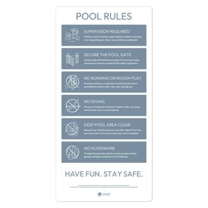 Pool Signs Australia Pool Rules Sign - Stone Blue