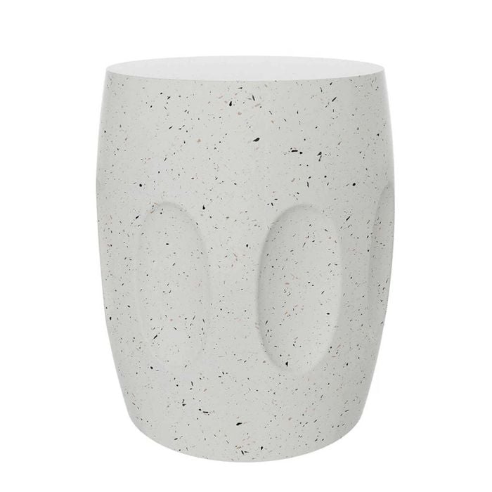 P&P Off-White Lightweight Concrete Side Table for Indoor and Outdoor Modern Spaces