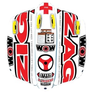 WOW Zig Zag Flex Wing Steerable 1-2 Person Inflatable Ski Tube Biscuit