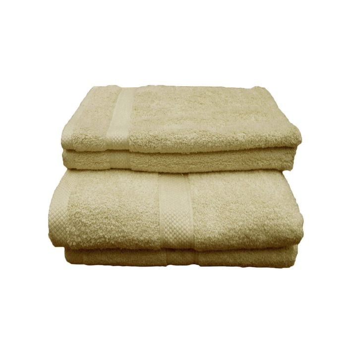 Pack of 4 Cotton Bath Towel Set Latte