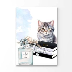 Watercolor Fashion Perfume Bottle Print 100% Australian Made 100x150cm (Stretched Canvas)