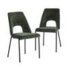 Oikiture 2x Dining Chairs Open-backrest Design Green