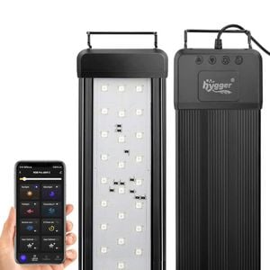 Hygger Aquarium Bluetooth LED Light 18W with App Control - Black - Black | One size | ‎HG-028-18W