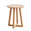Miuz Solid Oak Wood Side Table, Round Tripod End Table Shelf Nightstand