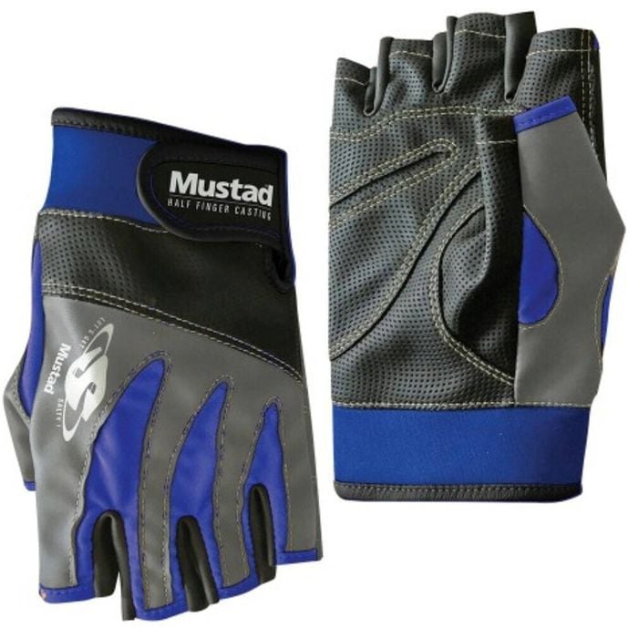 1 Pair of MED Mustad Half Finger Casting Gloves - General Purpose Fishing Gloves