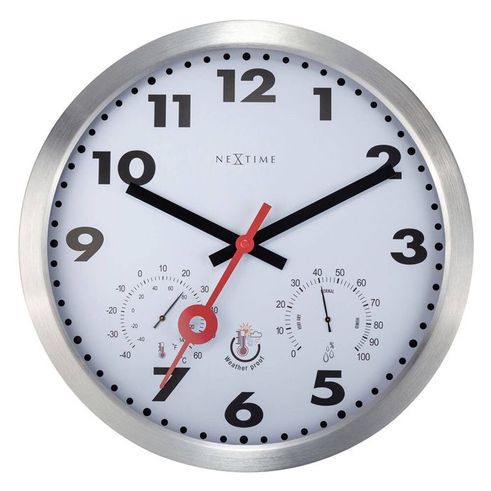 NeXtime 35cm Arabic Temperature Outdoor Wall Clock White - Bunnings ...