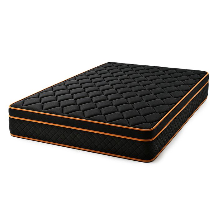 Ufurniture  Queen Size Mattress, 30cm Hybrid Mattress in a Box, Memory Foam & Individual Pocket Springs, Black & Gold