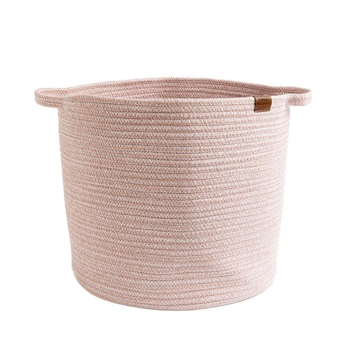 Living Textiles Cotton Rope Medium Hamper - Pink