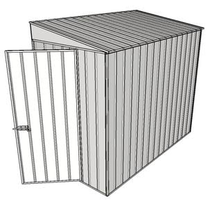 Build-A-Shed 1.2 x 2.3 x 2.0m Tunnel Shed Tunnel Hinged Door No Side Doors - Zinc