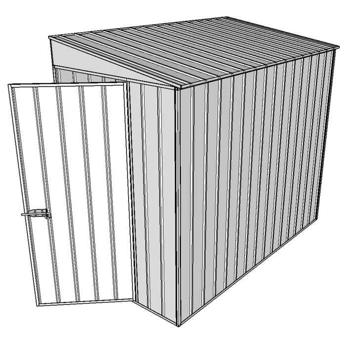 Build-A-Shed 1.2 x 2.3 x 2.0m Tunnel Shed Tunnel Hinged Door No Side Doors - Zinc