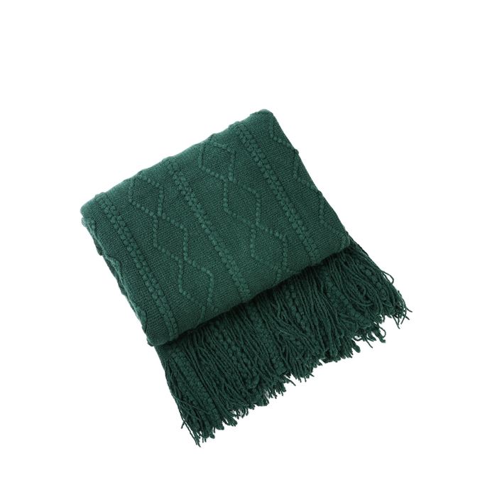 Anyhouz Green Throw Blanket Vertical Bar 150x230cm