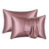 Catzon 2 Pcs Satin Pillowcases with Envelope Closure for Hair and Skin 51X76cm-Bean Paste