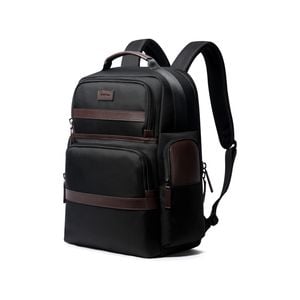 Bopai Luxury Style Leather & Microfiber with USB Charging Backpack  Black 15.6"