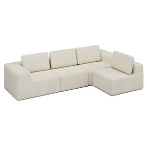 Ufurniture 4 Seater Cloud Sofa Boneless Sectional Floor Couch with Deep Seat Fluffy Comfy Modular Sofa Beige
