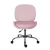 La Bella Pink Office Desk Chair - Velvet Armless Swivel Study Seat OVOID