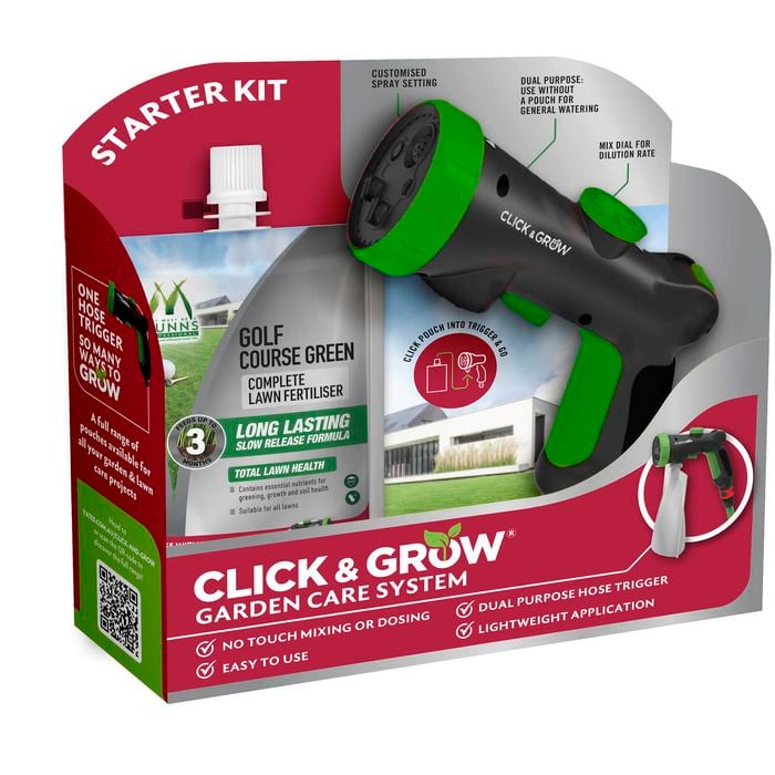 Munns Professional Click & Grow Golf Course Green Complete Lawn Fertiliser Starter Kit