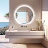 Oakory 60cm Round Led Bathroom Mirror Backlit 3-colour Dimmable Anti-fog Touch Control