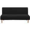 Smarcute 3 Seater Armless Futon Sofa Bed Cover Stretch Jacquard Couch Protector Black