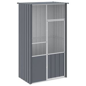 vidaXL Bird Cage Bird House Aviary Budgie Cage Anthracite Galvanised Steel