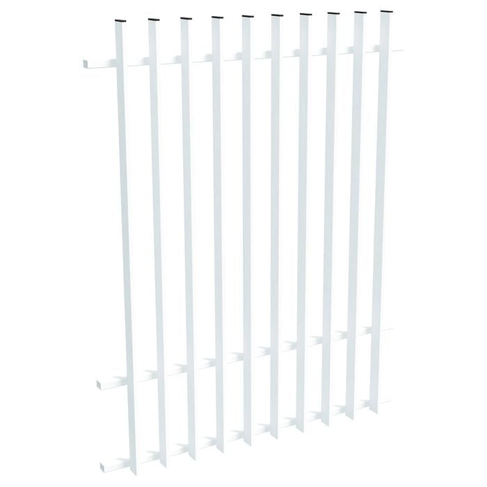ProtectorAl 0350-1200W x 1500H Pearl White Aluminium Radiator Pool Fence Panel with mid rail