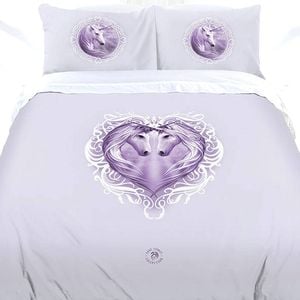 Anne Stokes White Unicorn Quilt Cover Set Double